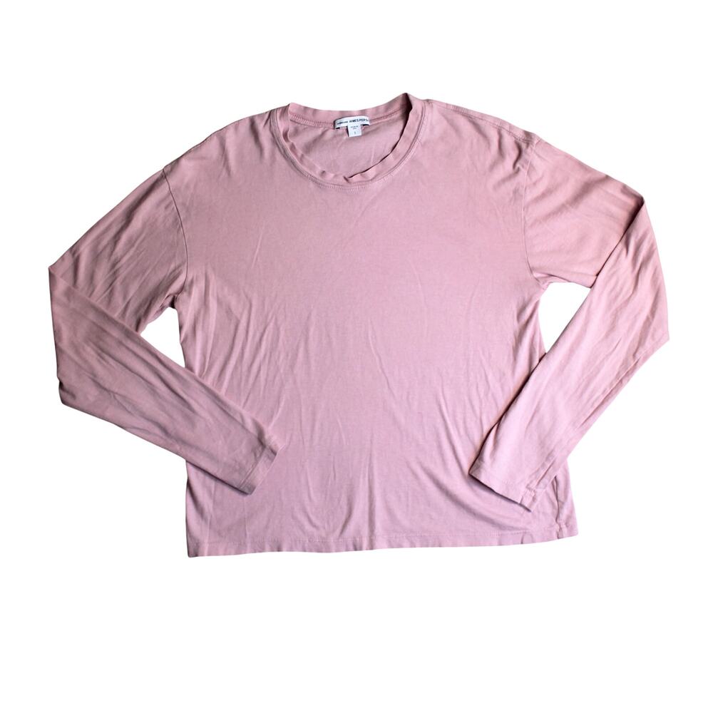 James Perse T Shirt Womens Small Pink Long Sleeve Tee Minimalist Lightweight